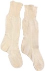 Antique Childs Seamed Knee Trouser Socks  Ivory Pair  Doll  Toddler  Estate Find