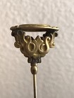 Vintage Antique Hat Pin Filigree Embossed Metal Victorian 9 3 4 Inches