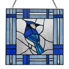 River Of Goods Stained Glass Panels 11 w Transitional Animals Window In Blue