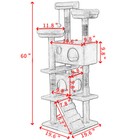60  Cat Tree Tower Condo Furniture Scratching Post Pet Kitty Play House Grey