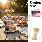 100 Pcs American Flag Toothpicks - Premium Patriotic Cupcake Toppers With Double