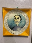 Set Of 2 Rare Vtg Talavera Day Of The Dead Hand Painted Mexican Art  Plates 10 