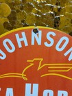 Vintage Johnson Seahorse Porcelain Sign Outboard Lake Boat Motor Sales Service