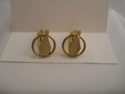 Mens Cufflinks Bowling Pins Circle Brushed Goldtone Vintage 50s Style