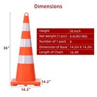 6x 36   Orange Traffic Safety Cones Fluorescent Reflective Parking Road W  Chain