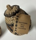 Traditional Zulu Hand Woven Herb Basket Container W  Original Tag Lot Of 2