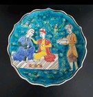 Vtg Turkish Kutahya Yunus Cini Ottoman Iznik Cb Hand Painted Plate Scalloped Rim
