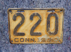 1920 Connecticut License Plate Low   220