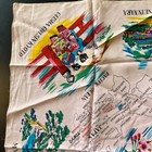 Vintage Scarf In Memory Of Japan Sea Travel Souvenir Cloth Map 28    X 27   