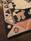 Hand Hooked Wool Rug 24 x36  Lamb Folk Art  Primitive 1960 s Vintage
