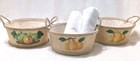 Set Of 3 Bentwood Storage Baskets Seagrass Handles Handpainted Fruit Cottagecore