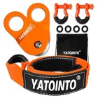 Off Road Recovery Kit 10 Ton Heavy Duty Snatch Block Pulley  Tree Saver Strap 