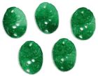 12 Vintage Hong Kong Jade Green Resin Floral 18x13mm  Oval Cabochon Cameos 278pt