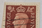 Postage Revenue   King George Vi   Brown 1  d Stamp   Posted used   C 1940 s  z10