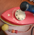 Vintage Playskool Wooden Take Apart Toy Iron Pull String Pretend Play 1950s 1960