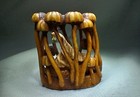 Netsuke  autumn Surrounded By Mushrooms   Deer Horn  Boxwood  Amber  Netske