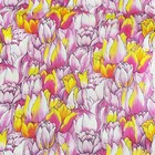 Bty Packed Pink Tulip Floral Fabric Quilting Cotton
