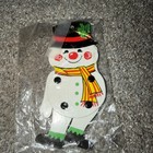 Vintage Frosty The Snowman Posable Jointed Christmas Ornament Cardboard 1970s