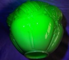 Antique Green Uranium Glass Banquet Parlor Lamp Font Shade Globe 6 3 4  High