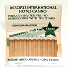 Vintage Resorts International Hotel Casino Matchbook Full Atlantic City Nj