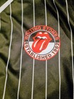 Rolling Stones Jersey Shirt Mens 3xl Black Pinstripe Tongue Logo Button Up