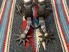 Vintage Early Unmarked Silver Inlaid California Spurs W  Chains - Rare