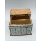Vtg Russ Berrie Wooden Recipe Box Kitchen Relief Front New Dividers Cottagecore
