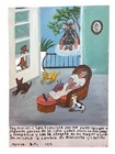 Mexican Folk Art Ex Voto Retablo   Woman Lives Happily With Street Dogs