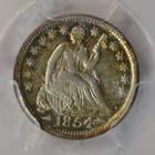 1854 Seated Half Dime  Arrows  Pcgs Xf40