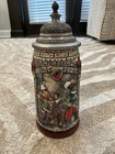 West Germany Beer Stein Vintage Castle Pewter Lid All Parts Working