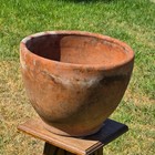Vintage Terracotta Planter Pot Large 14  Rustic Weathered Clay Garden Flower