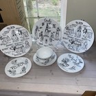 Lot Of Disney Sketchbook Goofy   Mickey Black White Bowls   Plates Zrike New