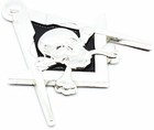 Masonic Freemason Widows Son Skull Bones Square   Compass Car Auto Emblem Silver