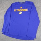 Fc Cincinnati Shirt Mens Large Blue Orange Mls Soccer Long Sleeve T Adidas Adult
