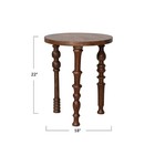 Creative Co-op Mango Wood Side Table Turned Legs Walnut Finish Dg1074