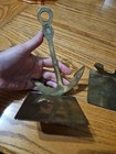 Vintage Brass Anchor Bookends Nautical Coastal Decor  b14 