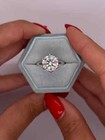 Tulip Design 4 30 Cts E vvs2 Igi Certified Round Cut Lab Ring 14kt Yellow Gold