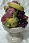 Vintage Mcm Hand Painted Italian Ceramic Majolica Fruit Topiary Centerpiece