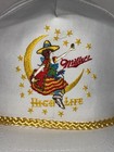 Vintage Miller High Life Hat Cap Strap Back White Girl On The Moon Beer