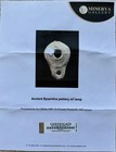 Ancient Byzantine Pottery Oil Lamp With Coa  Provenance Ex Ctbids  Md 
