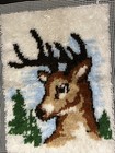 Vintage Deer Stag Buck Latch Hook For Wall Hanging   Pillow  Rug 20  X 26 