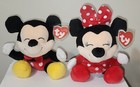 Ty Beanie Babies Disney Set Mickey   Minnie Mouse  new Soft Plushy Version  Nwts
