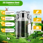 30 L Stainless Steel Milk Can Wine Pail Bucket Jug Oil Barrel Canister With Lid