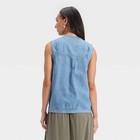 Women s Denim Tie-front Utility Vest - Universal Thread Medium Wash M