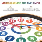 Learning Clock For Kids - Telling Time Teaching Clock - Kids Wall Clocks For    