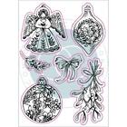 New Craft Consortium Clear Rubber Stamp Christmas Noel Decorations Free Usa Ship