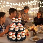Black Cupcake Stand Tower  3-tier Cupcake Tier Stand Cardboard  Cup Cake Display