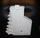 Vintage Ready To Paint Ceramic Bisque Fireplace W christmas Tree   Wreath