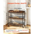 Uimoso 3-tier Serving Cart With Wine Rack And Glass Holder For Home And Kitchen