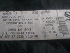 Chicago White Sox Vs Tampa Bay Rays Baseball Game 9 27 16 2016 Ticket Stub